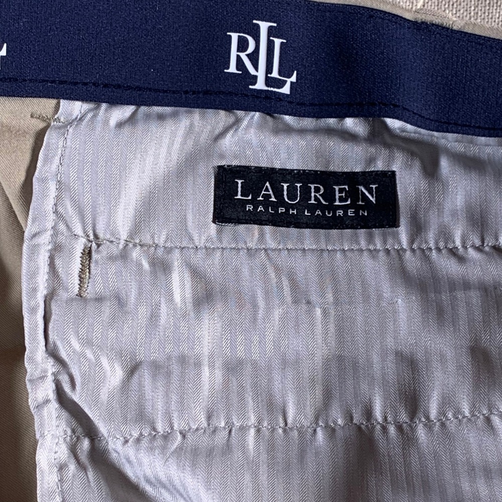 Lauren Ralph Lauren Mens Khaki Chino Pants Tan Stretch Straight Leg 38x31 - Picture 7 of 10